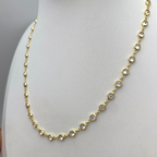 collana luce con zirconi bianchi tondi in argento 925 placcata oro giallo 18k