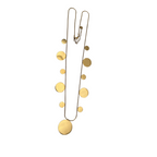 Collana Lunga Medaglie di Luce in Acciaio Gold