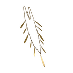 Collana Lunga Petali di Luce in Acciaio Gold