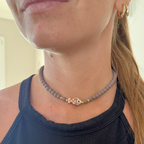 Collana Marrone e Pesciolino Marrone in Acciaio Gold