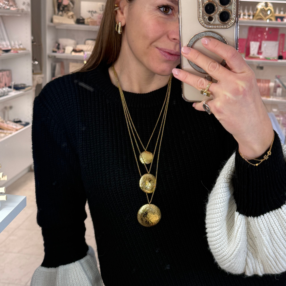 Collana Medallion in Acciaio Gold