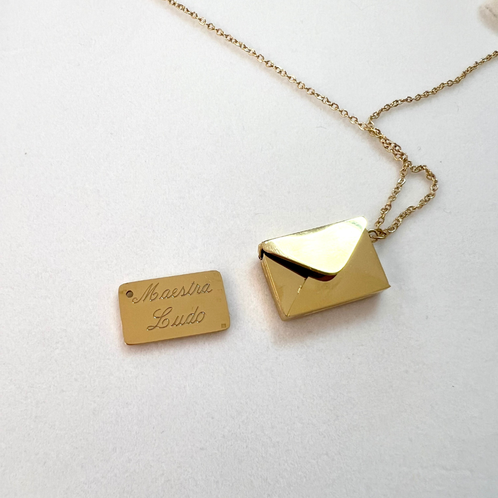collana messaggio segreto personalizzabile in acciaio gold