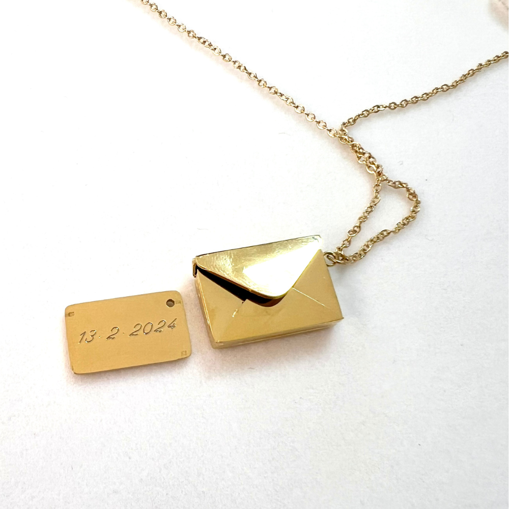 collana messaggio segreto personalizzabile in acciaio gold