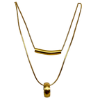 Collana Doppia Minimal Chic in Acciaio Gold
