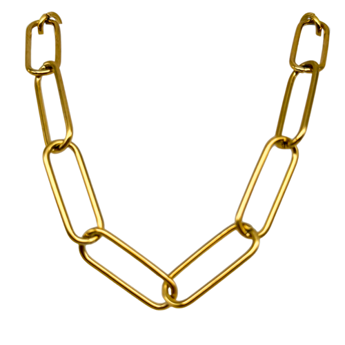 Collana Catena Minimal in Acciaio Gold