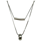 Collana Doppia Minimal Chic in Acciaio Silver