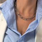 Collana Catena Minimal in Acciaio Silver