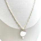 collana grumetta in argento 925 con ciondolo mongolfiera