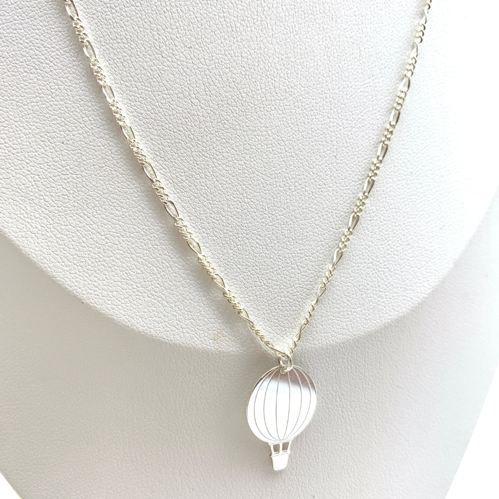 collana grumetta in argento 925 con ciondolo mongolfiera