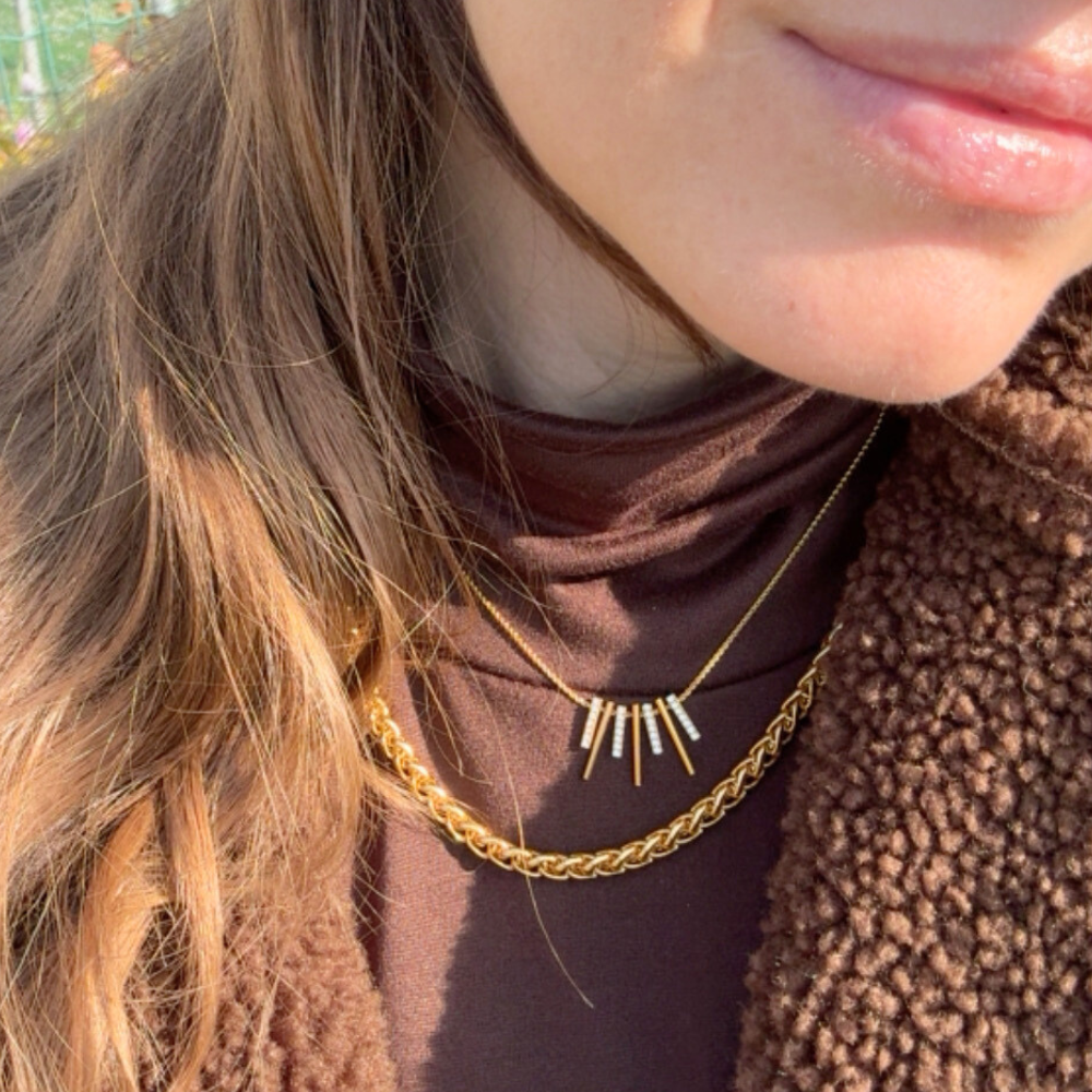 Collana Multibarrette in Acciaio Gold