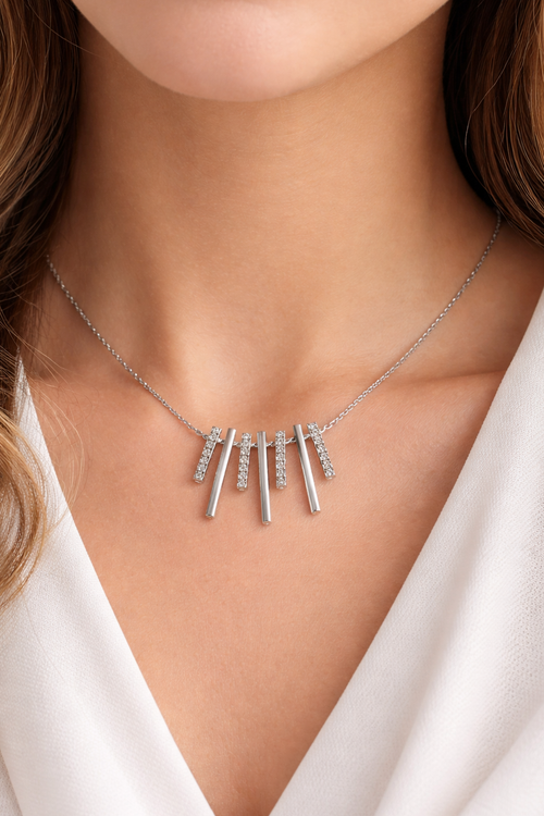 Collana Multibarrette in Acciaio Silver