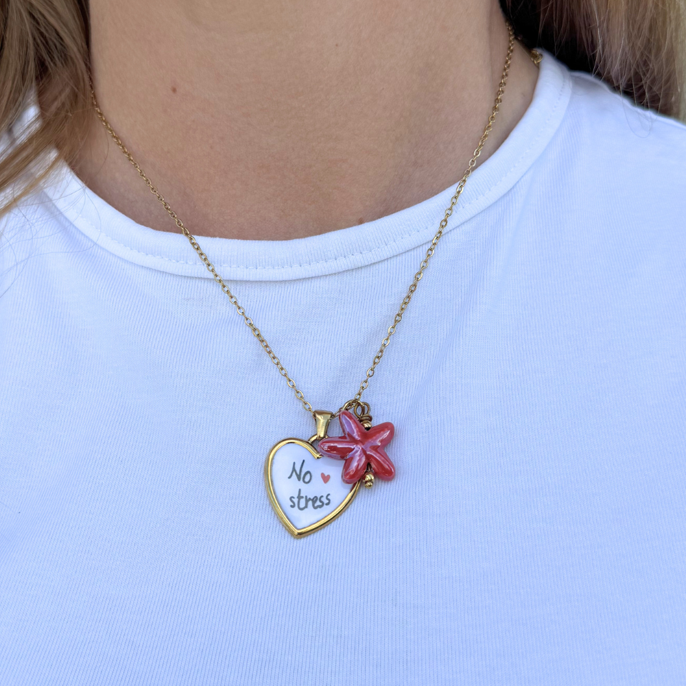 Collana Cuore No Stress in Acciaio Gold