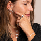 Orecchini Cerchio Frontale Satinati in Argento Silver