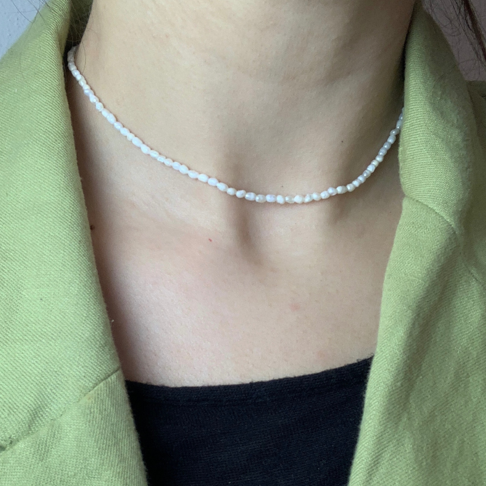 Collana Micro Perle di Fiume in Argento Gold