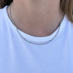 Collana Perline e Rondelle Multicolor in Acciaio Gold