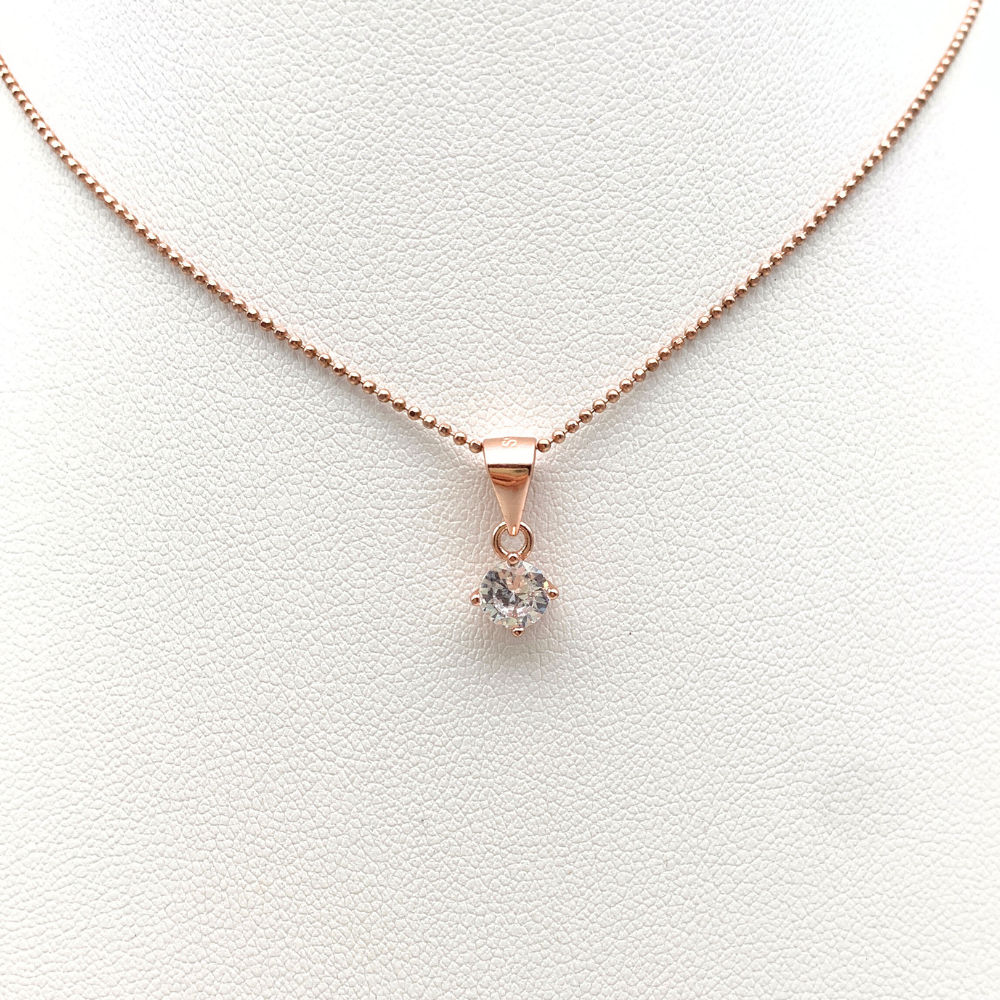 Collana Punto Luce in Argento Rosè