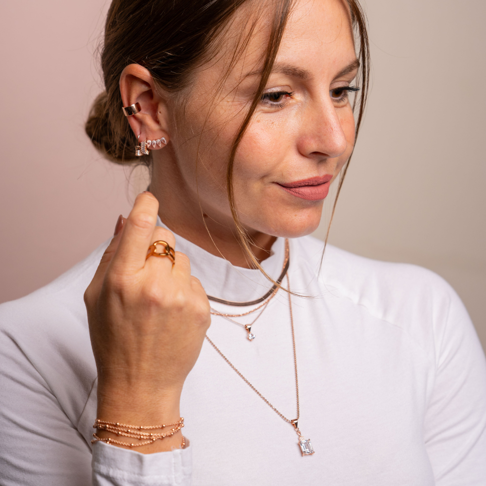 Collana Punto Luce in Argento Rosè