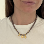 Collana Quadrifoglio in Acciaio Gold