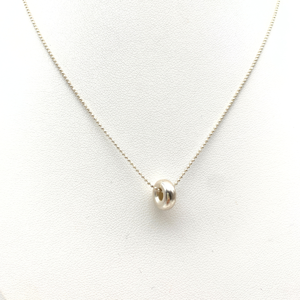 Collana Ciondolo Rondella Minimal in Argento Silver