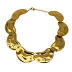 Collana Girocollo Semi Rigida in Acciaio Gold con Onde Martellate
