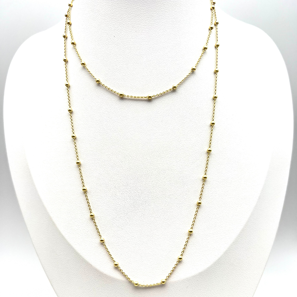 Collana Sfere Lunga in Argento Gold