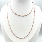 Collana Sfere Lunga in Argento Rosè