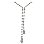 Collana in Acciaio Silver con Ciondoli a Goccia Brillanti