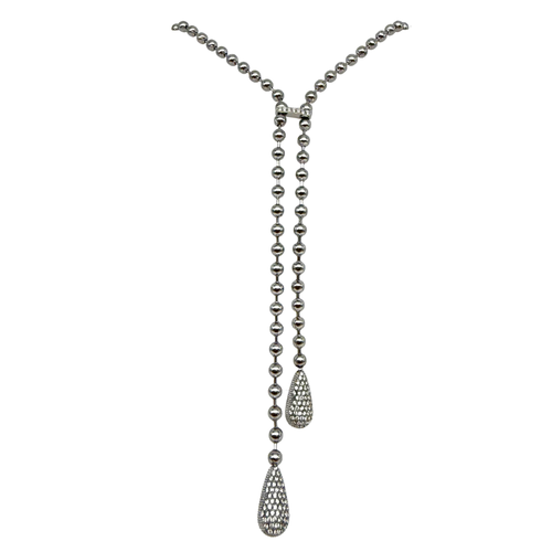 Collana Silver a Sfere con Ciondoli a Goccia Brillanti