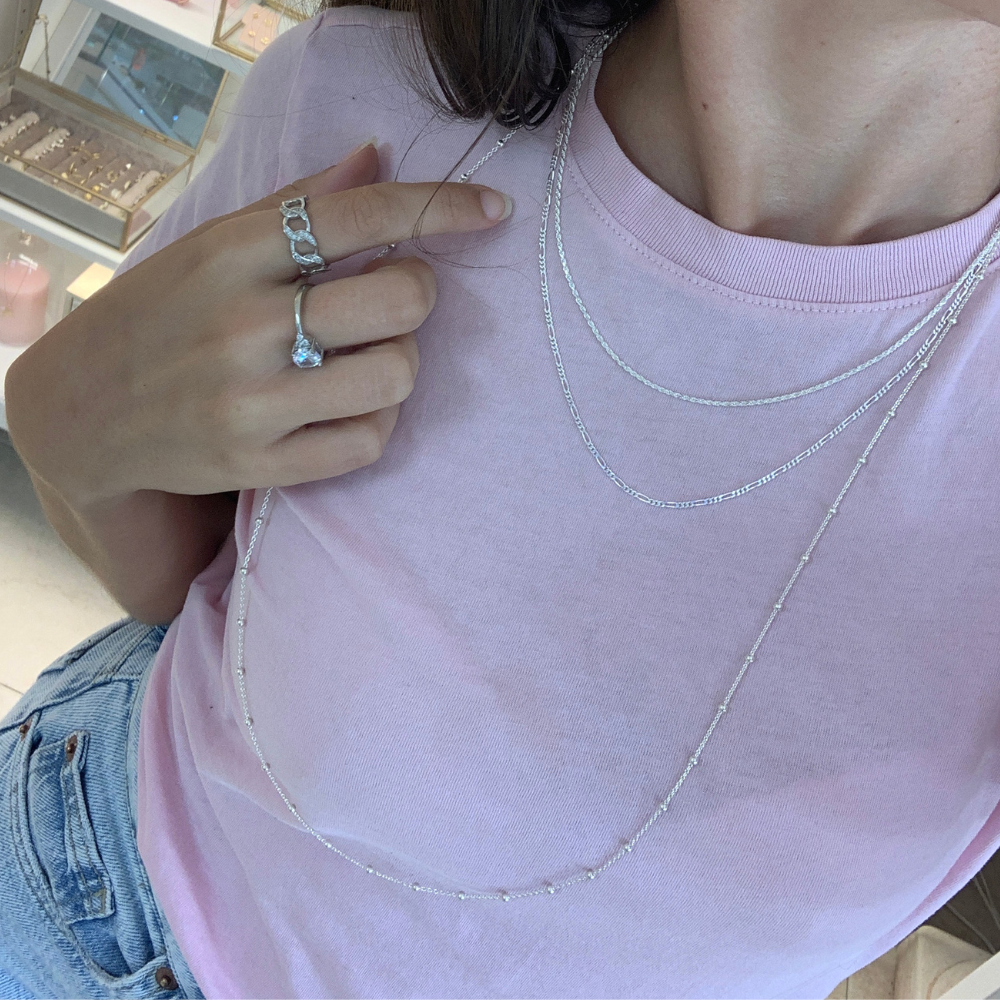 Collana Sfere Lunga in Argento Silver
