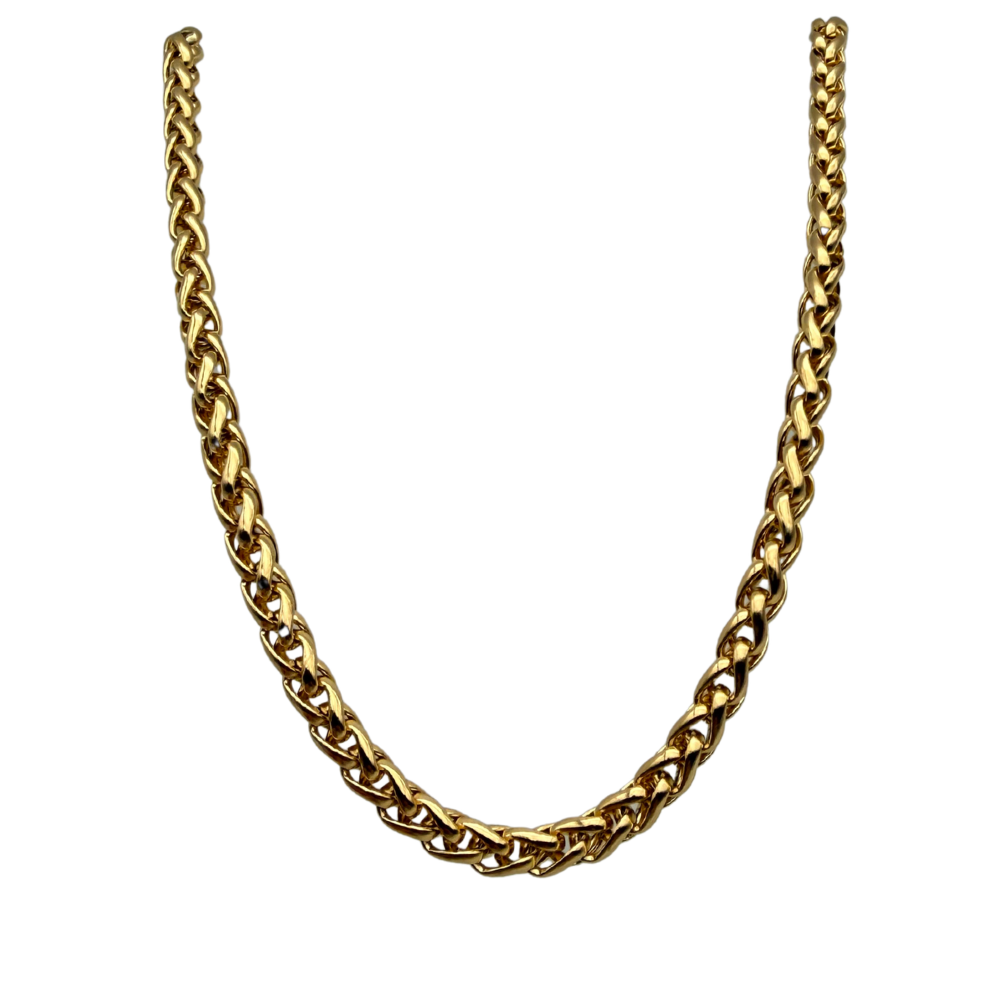 Collana Spina con Maxi Moschettone in Acciaio Gold