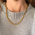 Collana Spina con Maxi Moschettone in Acciaio Gold