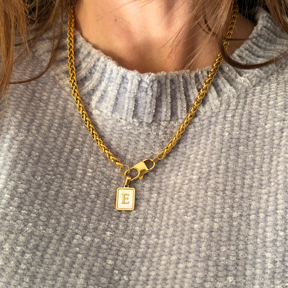 Collana Spina con Maxi Moschettone in Acciaio Gold