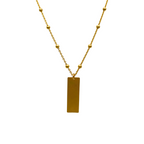 Collana Targhetta Satinata in Argento Gold