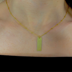 Collana Targhetta Satinata in Argento Gold