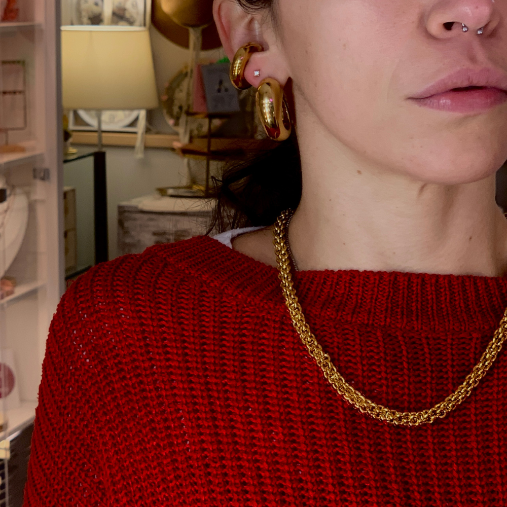 Collana Torchon Big in Acciaio Gold