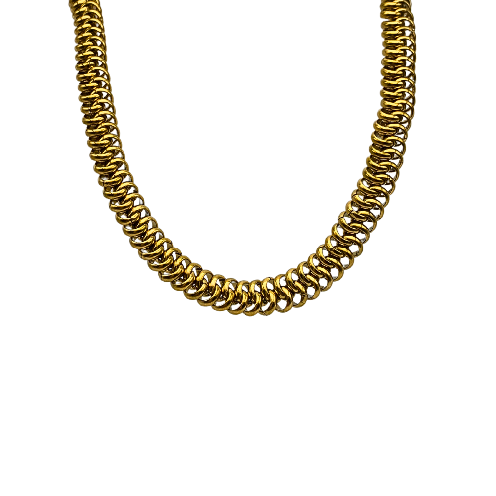 Collana Twist Chain in Acciaio Gold