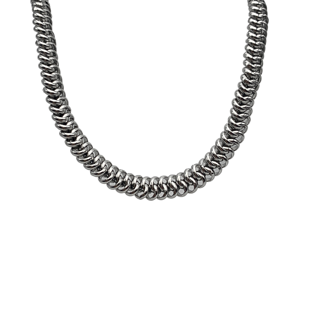 Collana Twist Chain in Acciaio Silver