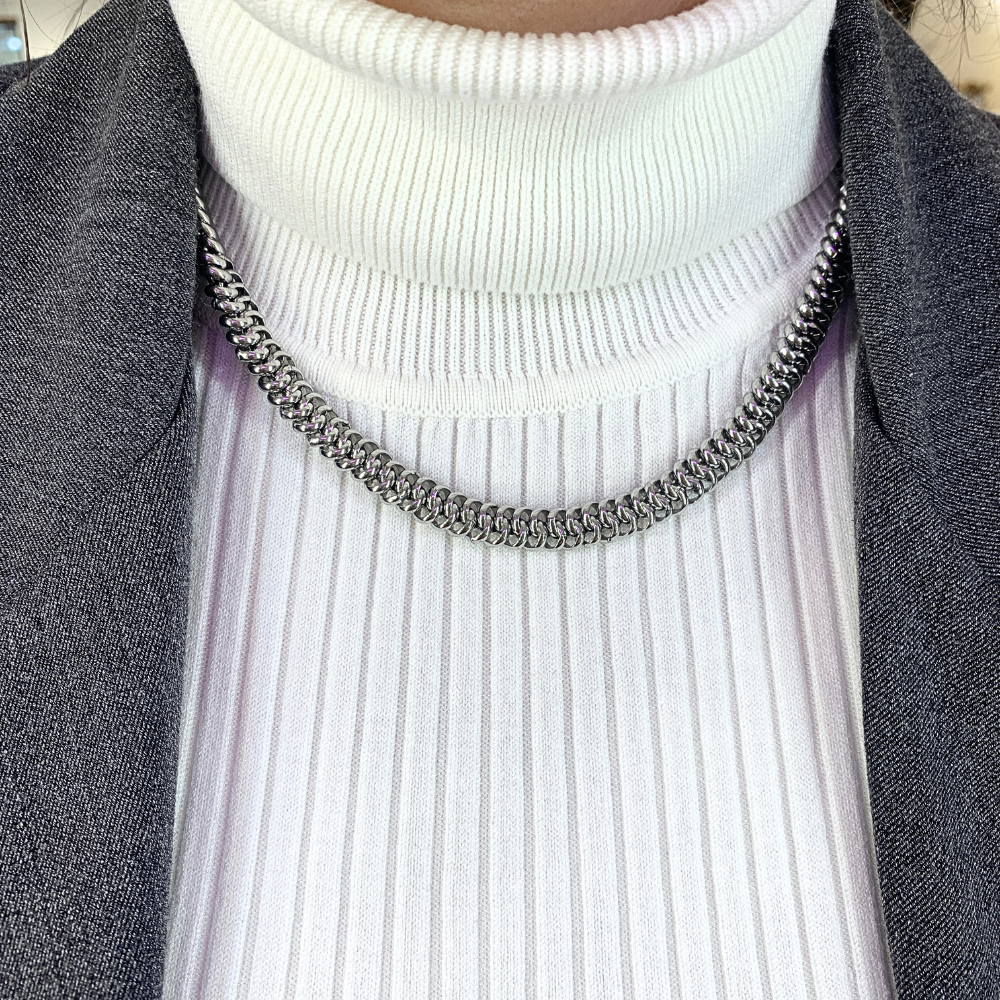 Collana Twist Chain in Acciaio Silver