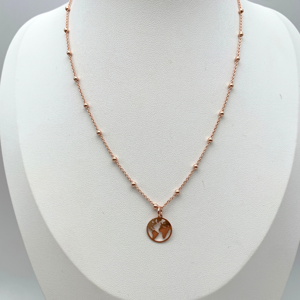 Collana Wanderlust in Argento Rosè
