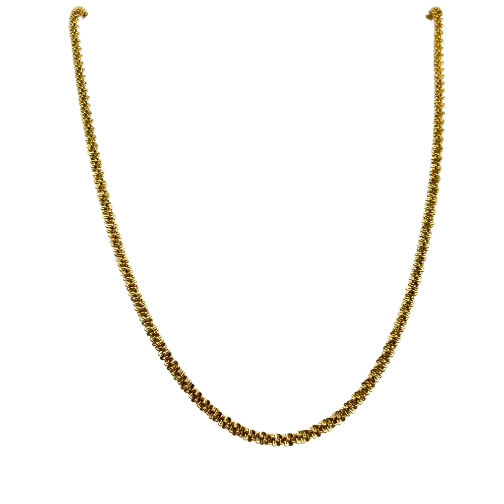 Collana Diamantata in Acciaio Gold