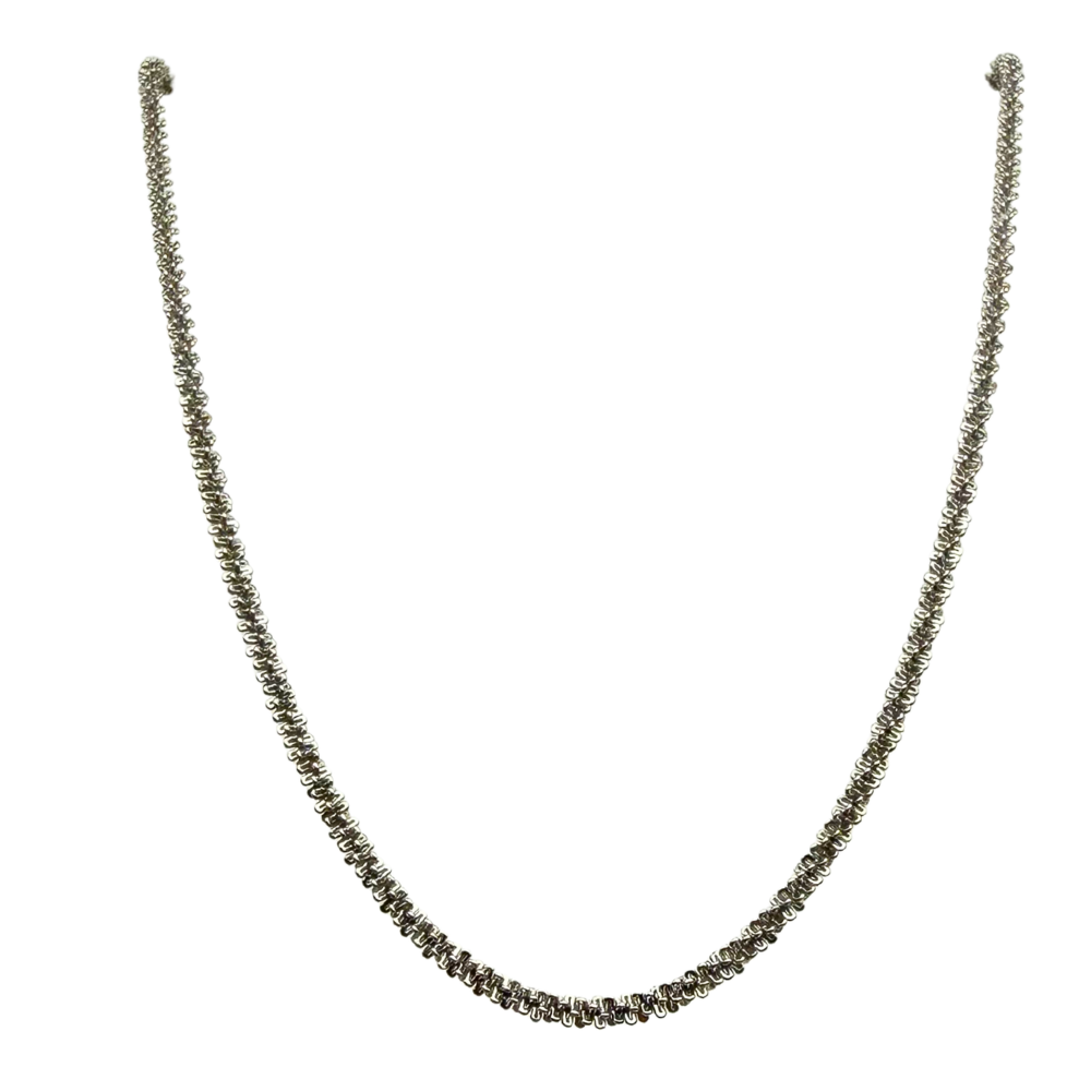 Collana Diamantata in Acciaio Silver
