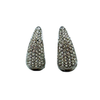 Orecchini Hoops Goccia Maxi con Strass in Acciaio Silver