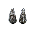 Orecchini Hoops Goccia MEDIUM con Strass in Acciaio Silver