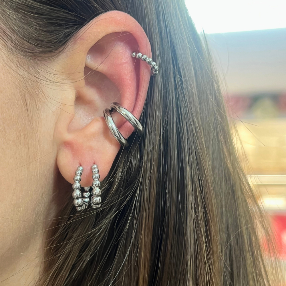 Ear Cuff Due File in Acciaio Silver