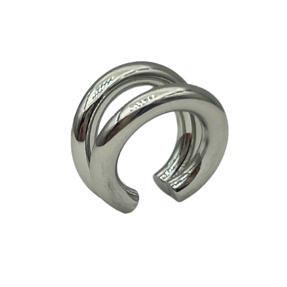 Ear Cuff Due File in Acciaio Silver