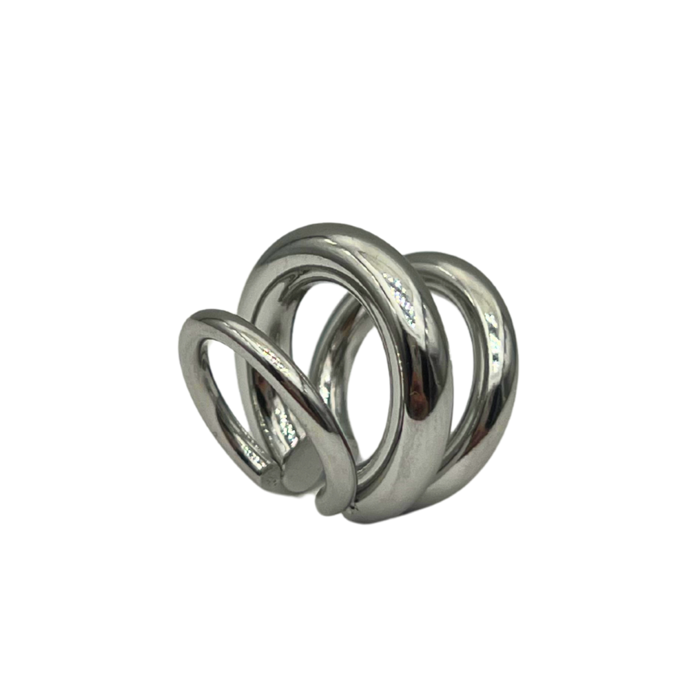 Ear Cuff Tre File in Acciaio Silver