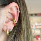 Ear Cuff Martellato in Acciaio Gold