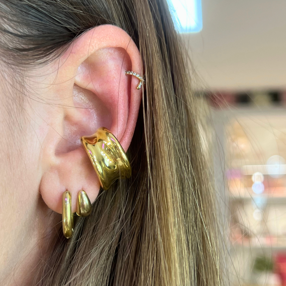 Ear Cuff Plump in Acciaio Gold