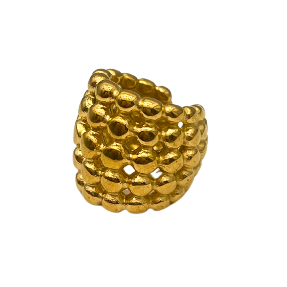 Ear Cuff Puntinato in Acciaio Gold