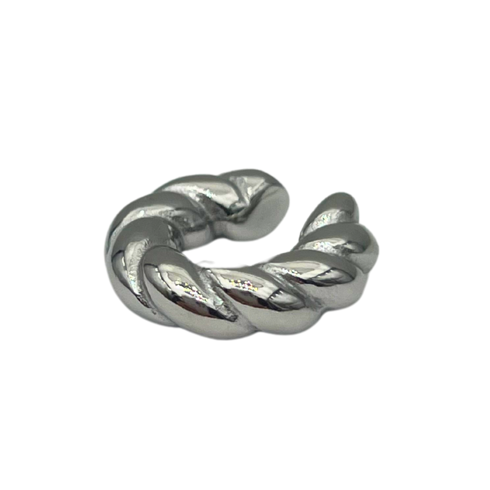 Ear Cuff Croissant in Acciaio Silver